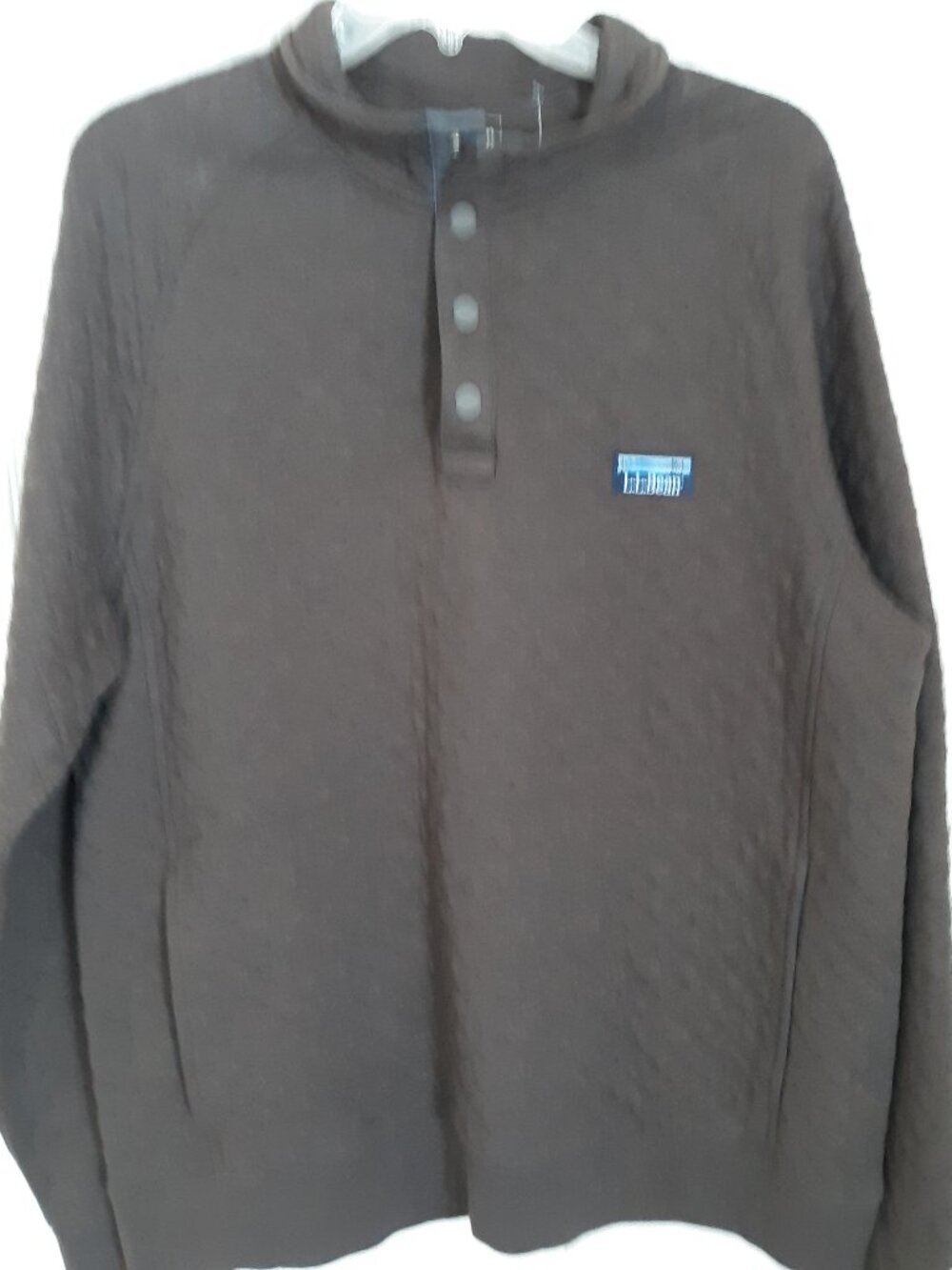 L.L. Bean quilted 1/4 snap Mens size L regular sweatshirt EUC